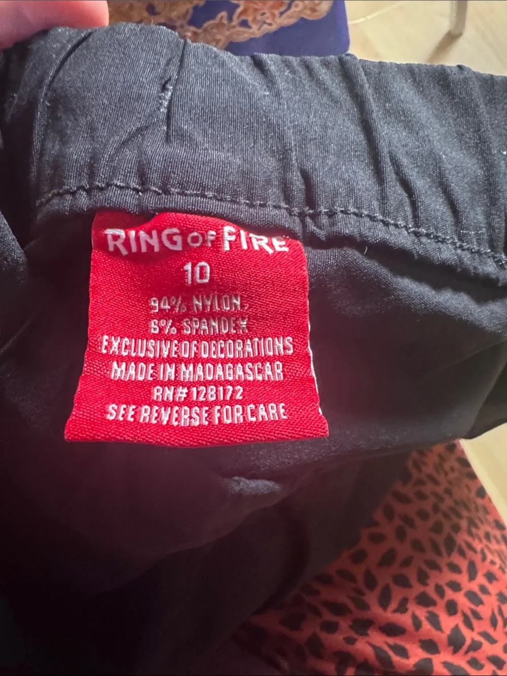 Ring of Fire Black Cargo Jogger Pants with Drawstring